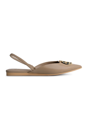 The Camille Slingback Shoes - Oat