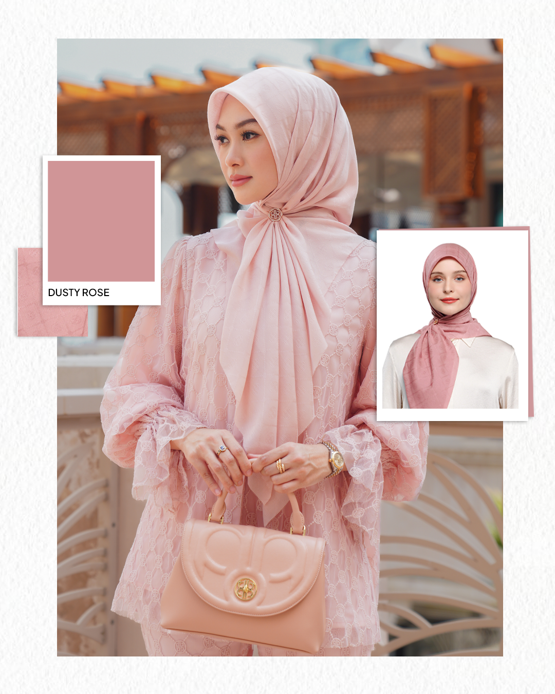 Jilbab untuk Baju Dusty Pink