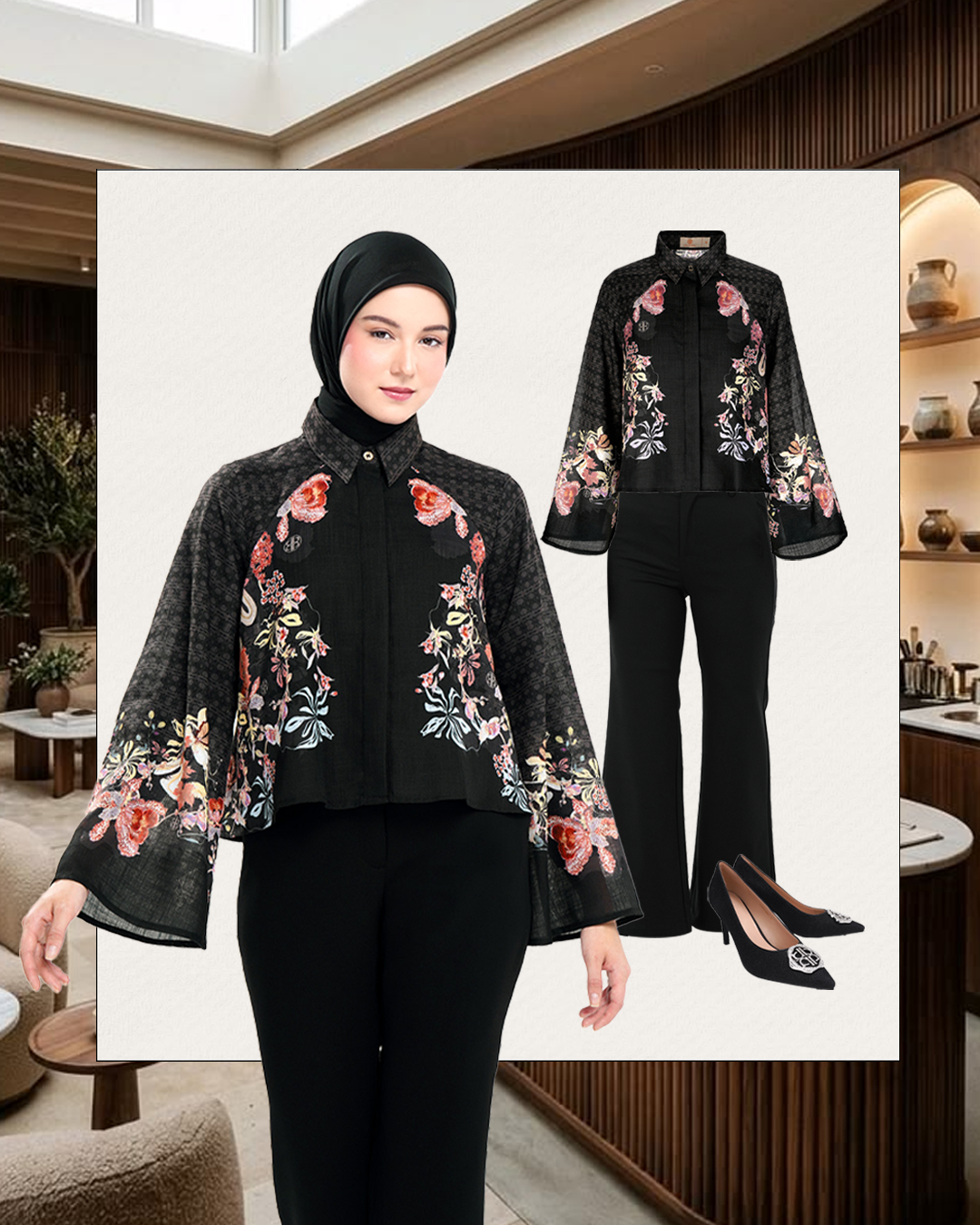 Model Baju Atasan Wanita Motif Bunga