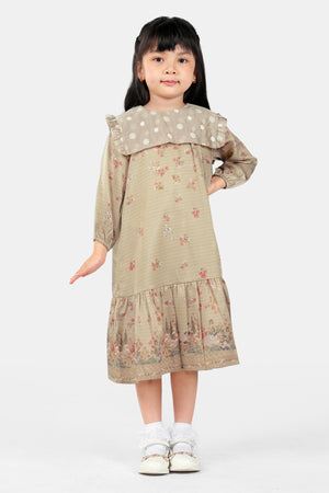 Imperial Mughal Kids Dress - Brown
