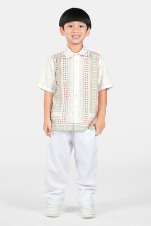 Imperial Mughal Kids Shirt - White