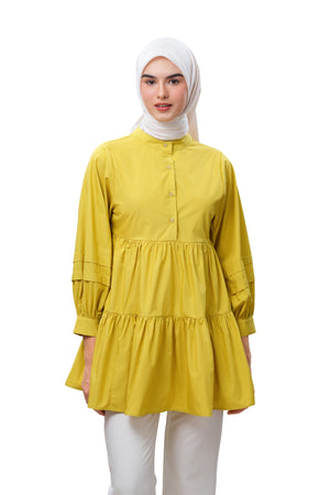 Anesly Tiered Blouse - Mustard