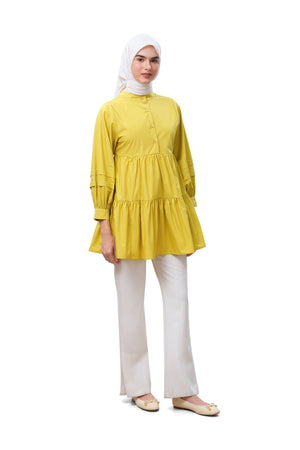 Anesly Tiered Blouse - Mustard