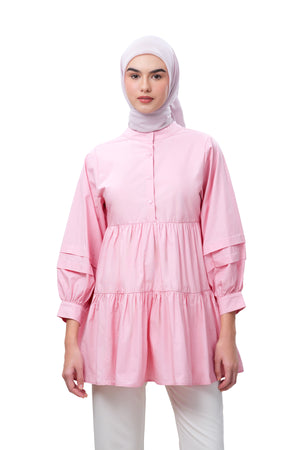Anesly Tiered Blouse - Pink