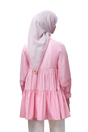 Anesly Tiered Blouse - Pink