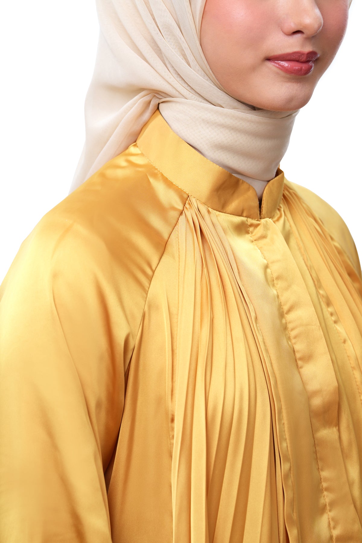 Ayumi Pleated Dress - Gold - Nada Puspita Ayumi Pleated Dress - Gold - Nada Puspita