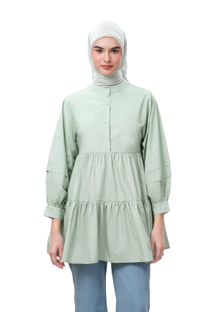 Anesly Tiered Blouse - Mint Green