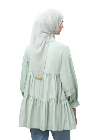Anesly Tiered Blouse - Mint Green