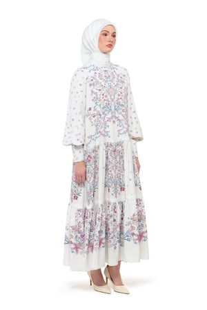 Sweet Eid Tiered Dress - Ivory