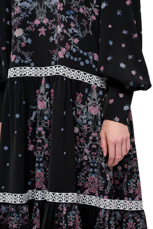 Sweet Eid Tiered Dress - Black