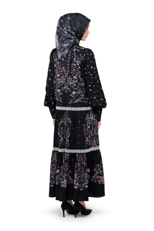 Sweet Eid Tiered Dress - Black