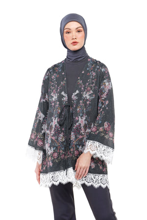 Sweet Eid Lace Outer - Charcoal