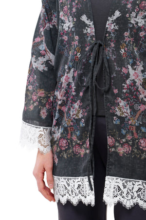 Sweet Eid Lace Outer - Charcoal