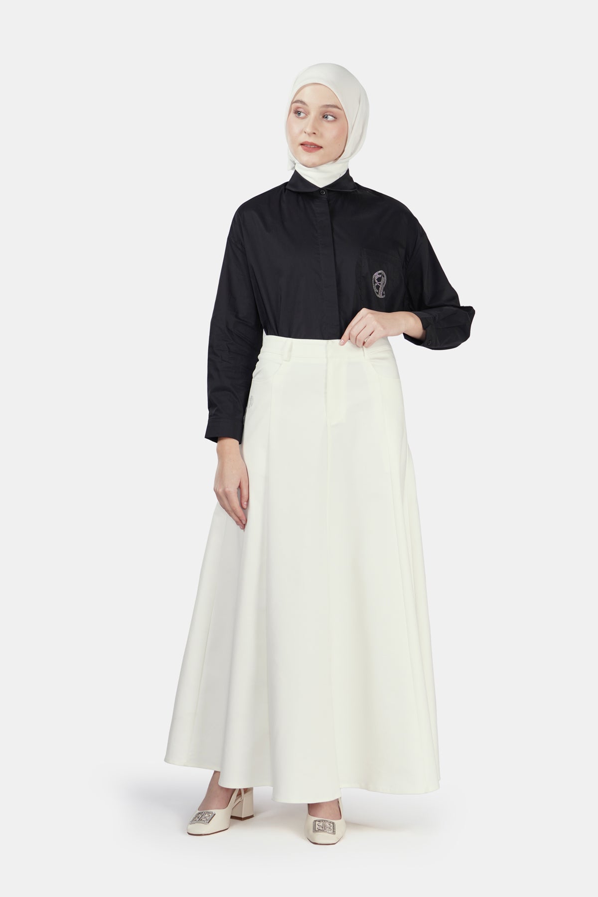 Alicia Flare Skirt - White