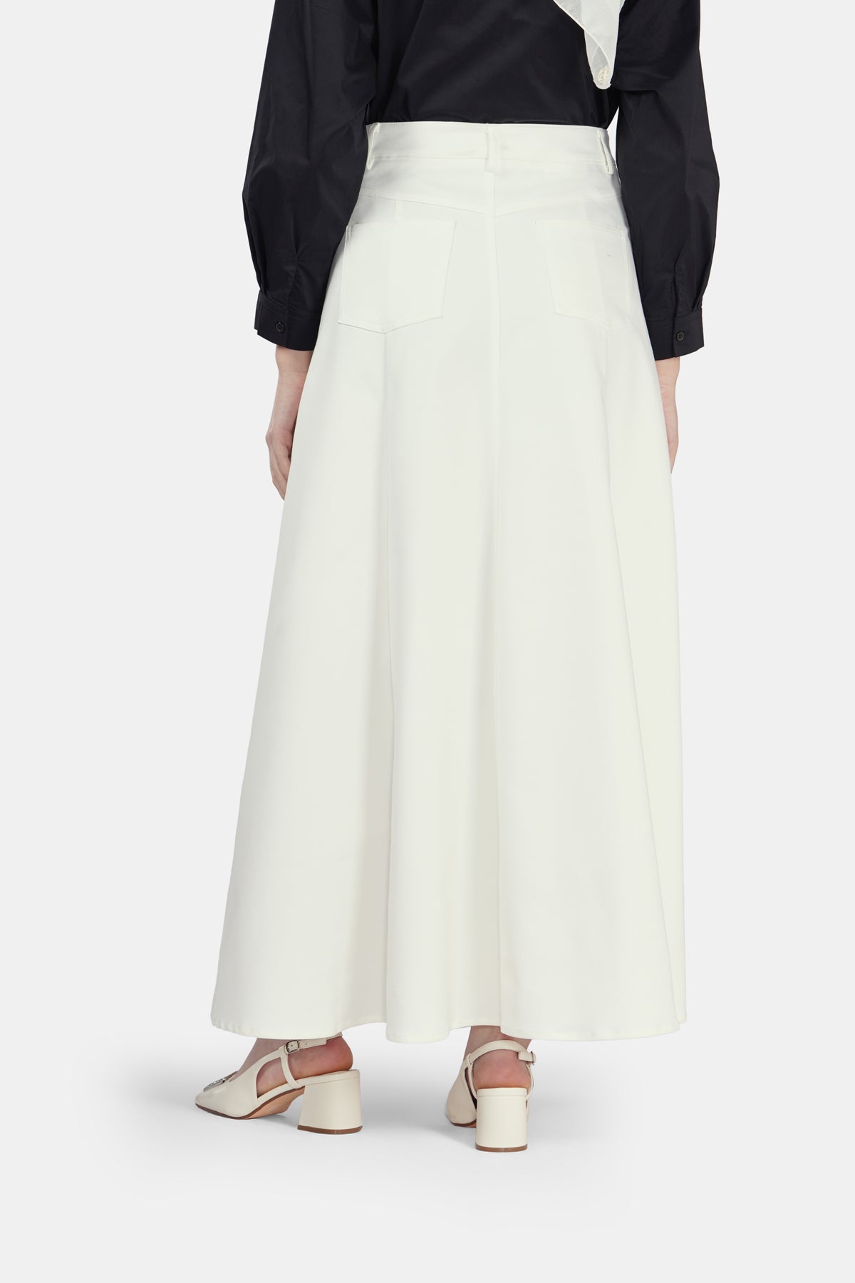 Alicia Flare Skirt - White - Nada Puspita