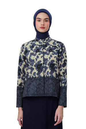 Autumn Grace Crop Shirt - Navy