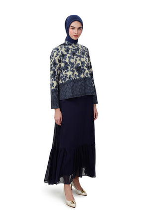Autumn Grace Crop Shirt - Navy