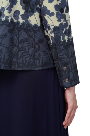 Autumn Grace Crop Shirt - Navy