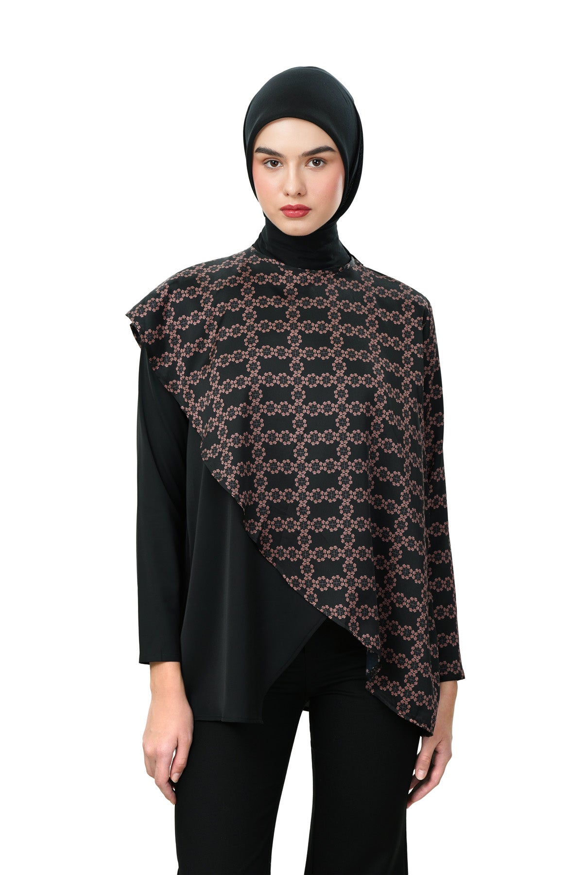 Autumn Grace Layer Blouse - Black