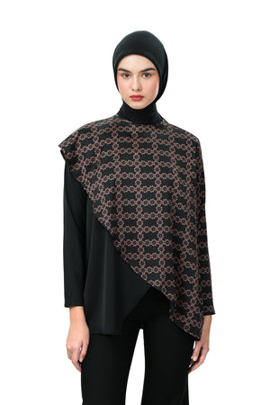 Autumn Grace Layer Blouse - Black