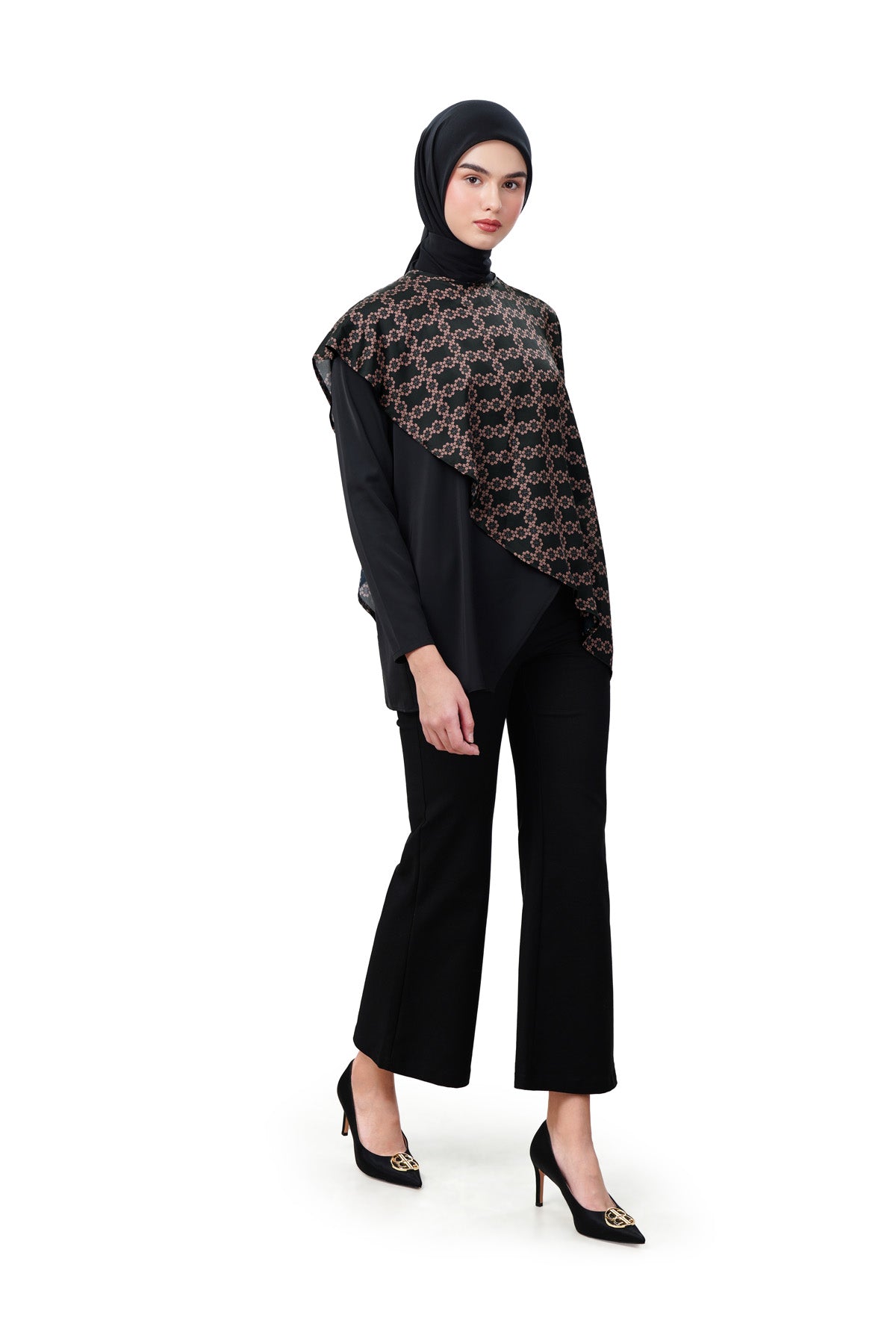 Autumn Grace Layer Blouse - Black