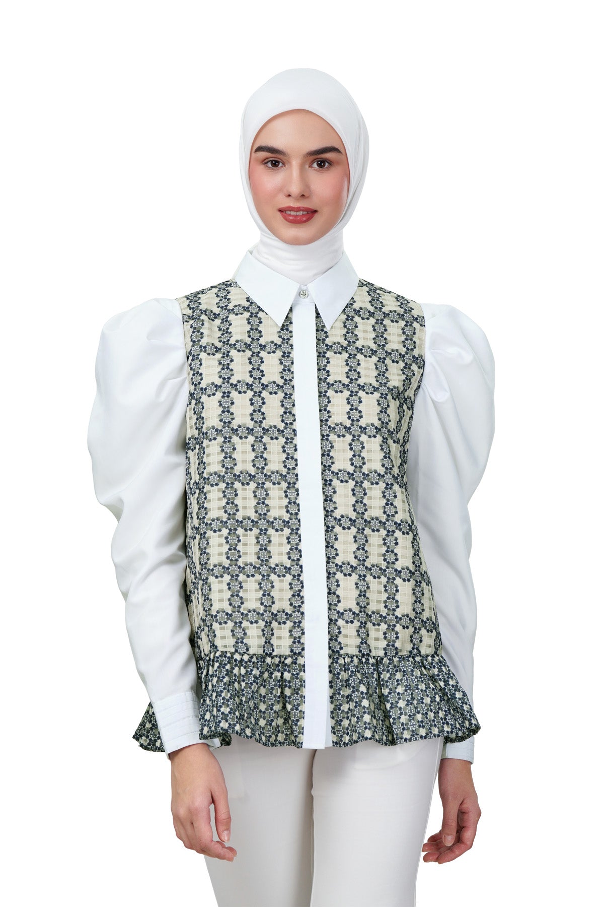 Autumn Grace Puffy Shirt - Navy