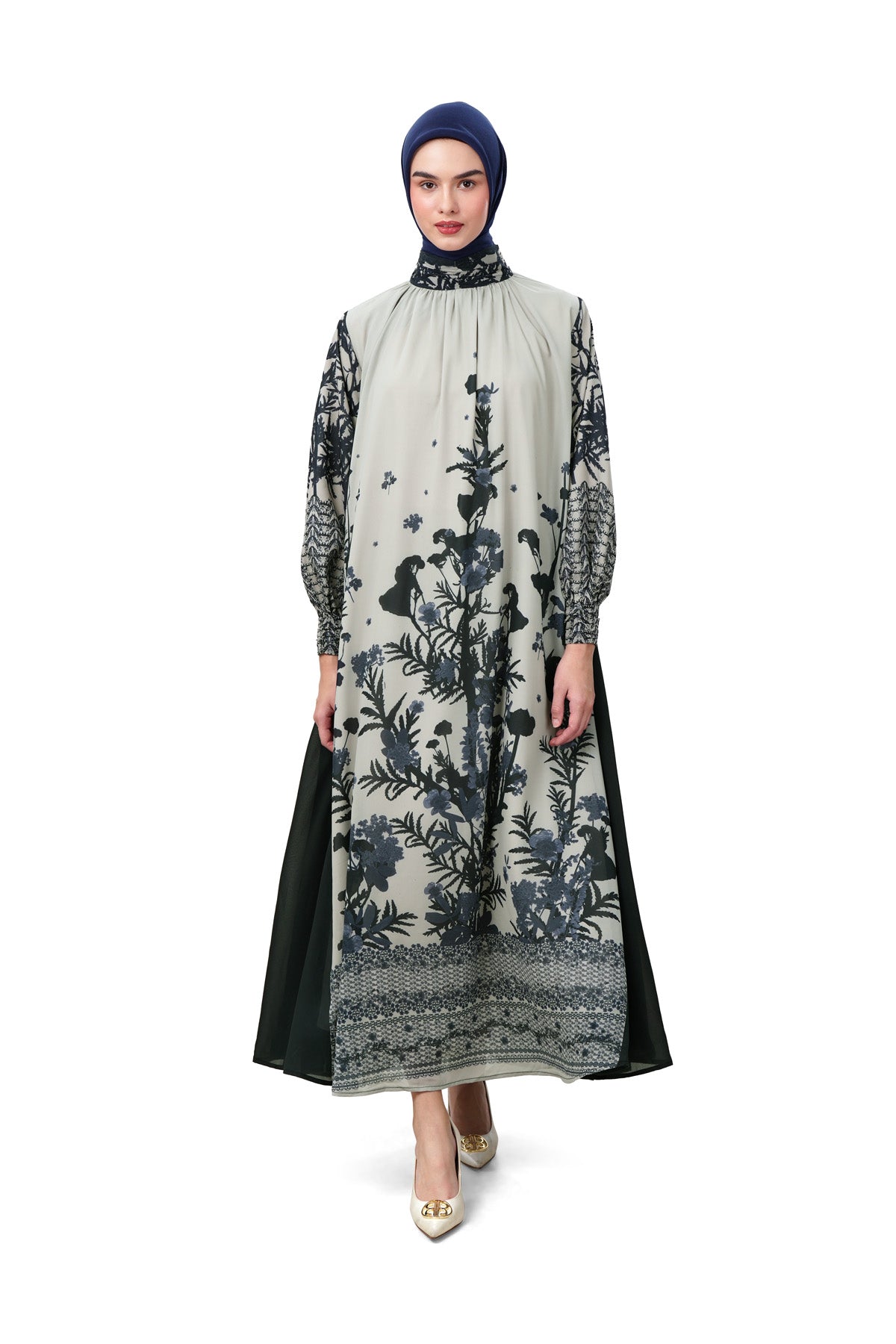 Autumn Grace Godet Dress - Khaki