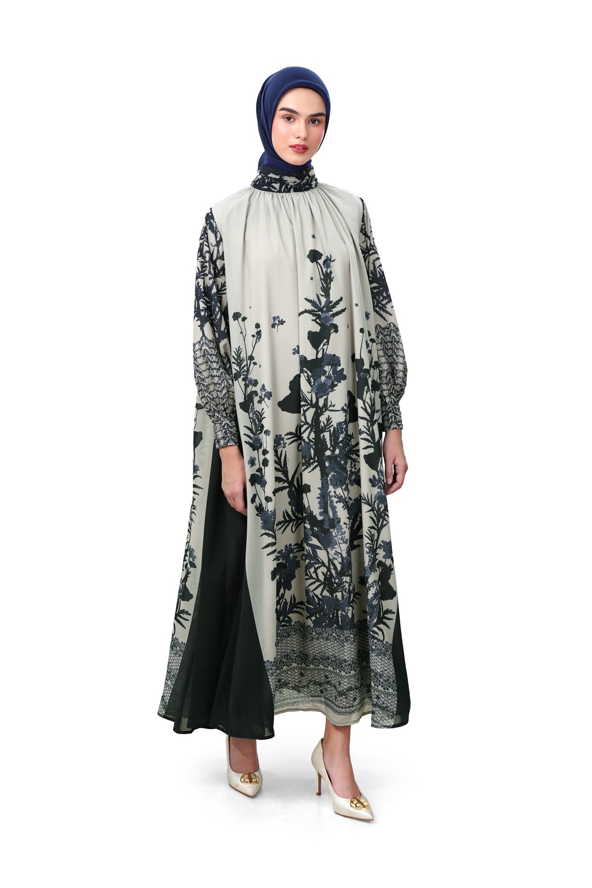 Autumn Grace Godet Dress - Khaki