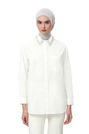 Aysel Beads Shirt - White