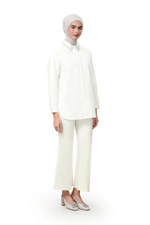 Aysel Beads Shirt - White