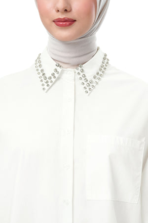 Aysel Beads Shirt - White
