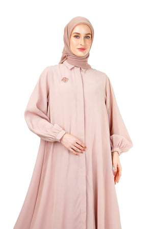 Khansa Shirt Dress - Peach