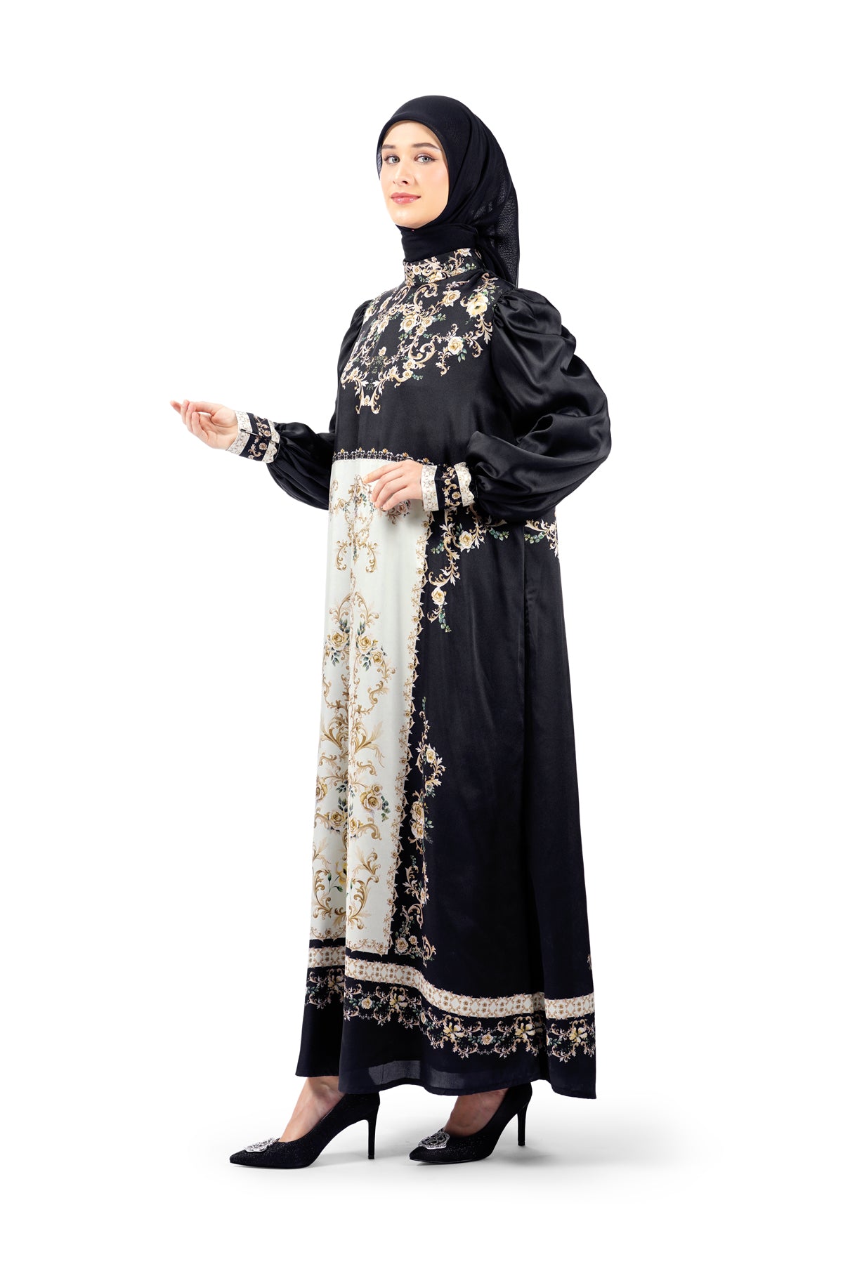 An-Nisa Back Bow Dress - Black