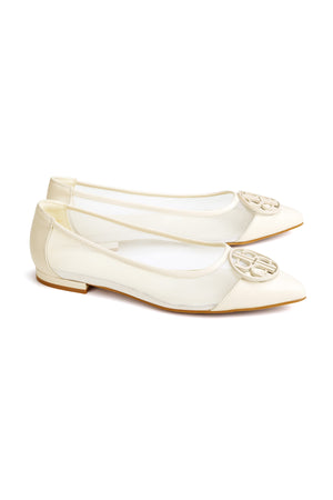 Arabella Flat Shoes - White