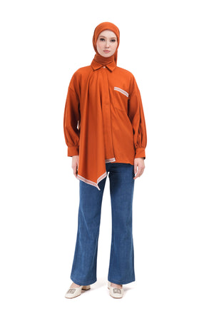 Arsha Lace Shirt - Orange