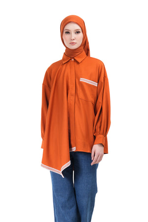 Arsha Lace Shirt - Orange