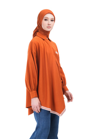 Arsha Lace Shirt - Orange