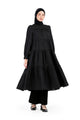 Bridgia Tiered Midi Dress - Black