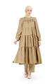 Bridgia Tiered Midi Dress - Tan