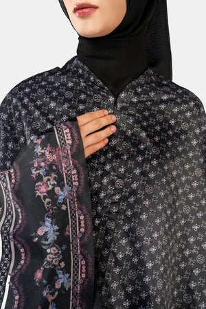 Romantic Eid Pocket Prayer Robe - Black