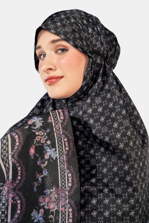 Romantic Eid Pocket Prayer Robe - Black