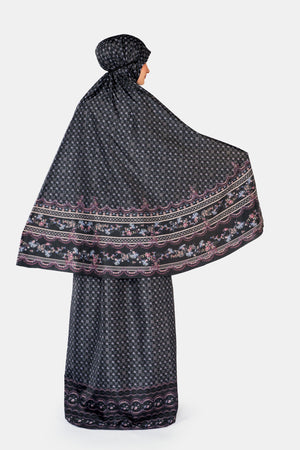 Romantic Eid Pocket Prayer Robe - Black
