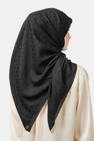 Basic Monogram Scarf - Black