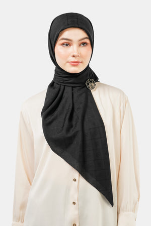 Basic Monogram Scarf - Black