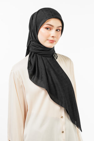 Basic Monogram Scarf - Black