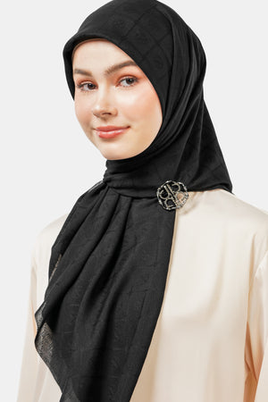 Basic Monogram Scarf - Black