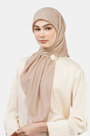 Basic Monogram Scarf - Oat