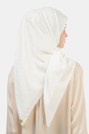 Basic Monogram Scarf - White