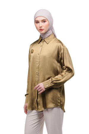 Basic Sateen Shirt - Brown