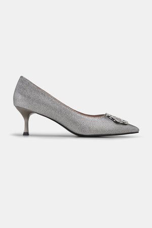 Bella Kitten Heels - Dark Gray